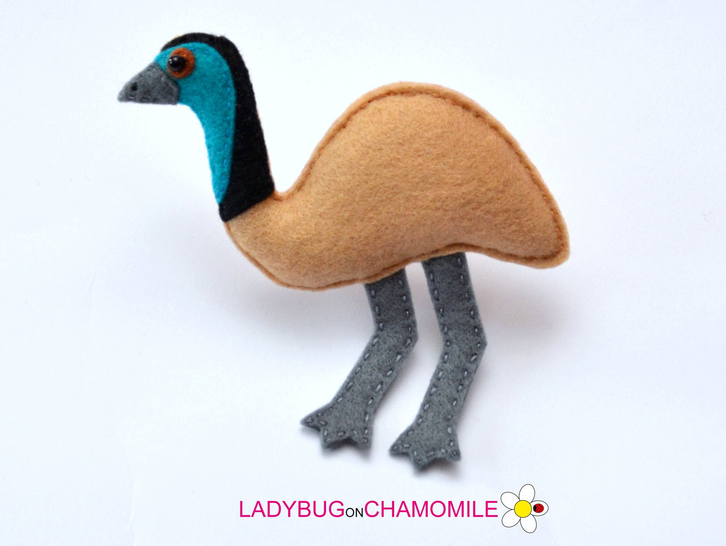 Felt EMU stuffed felt emu magnet or ornament cute emu emu | Etsy