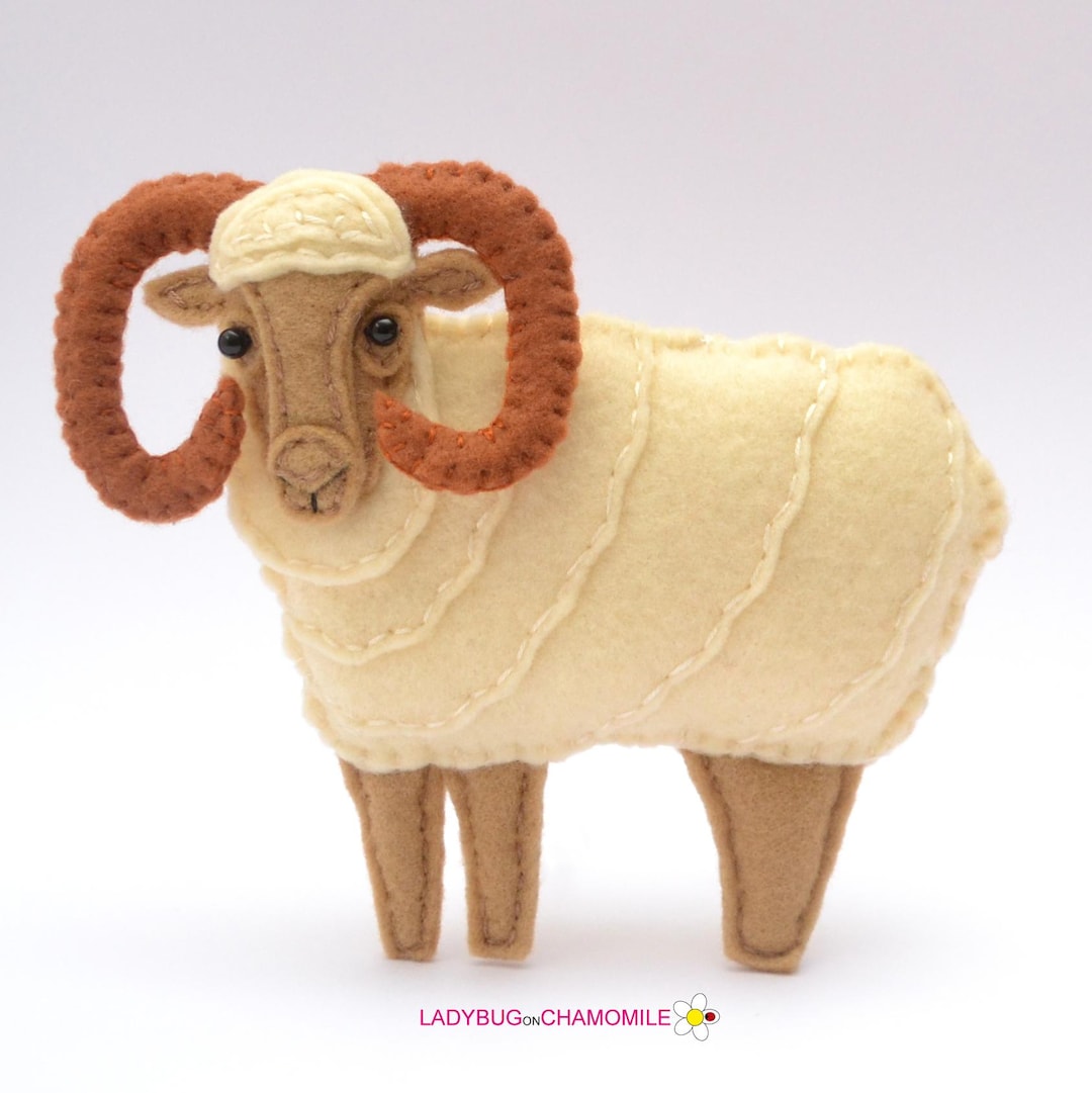 SHEEP, RAM, (merino Ram) Felt Toy, Ornament, Magnet - Etsy