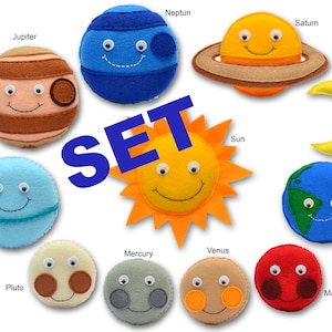 Felt Solar System Planets | Handmade Planet Set | Montessori Space Toys ...