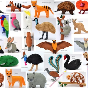 AUSTRALIAN ANIMALS Felt Toys, Ornaments, Magnets image 1