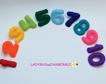 FELT MAGNET NUMBERS - from 1 to 10 , Magnet Numbers , Colorful Numbers