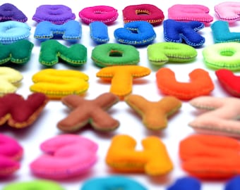Felt magnet letters and numbers - CHOOSE your LETTERS and COLORS - Price per 1 item - make your own set