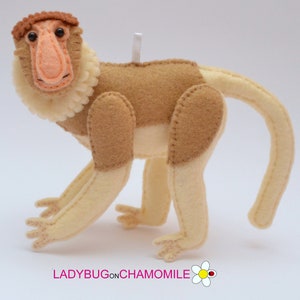 Felt PROBOSCIS MONKEY (Long-nosed monkey) Ornament, Toy