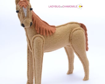 CHEVAL, jouet en feutre, ornement, aimant