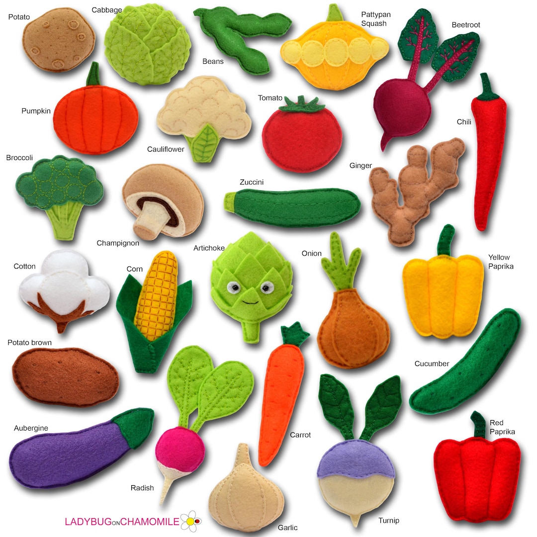 野菜のフェルト玩具、オーナメント、マグネット - Etsy 日本