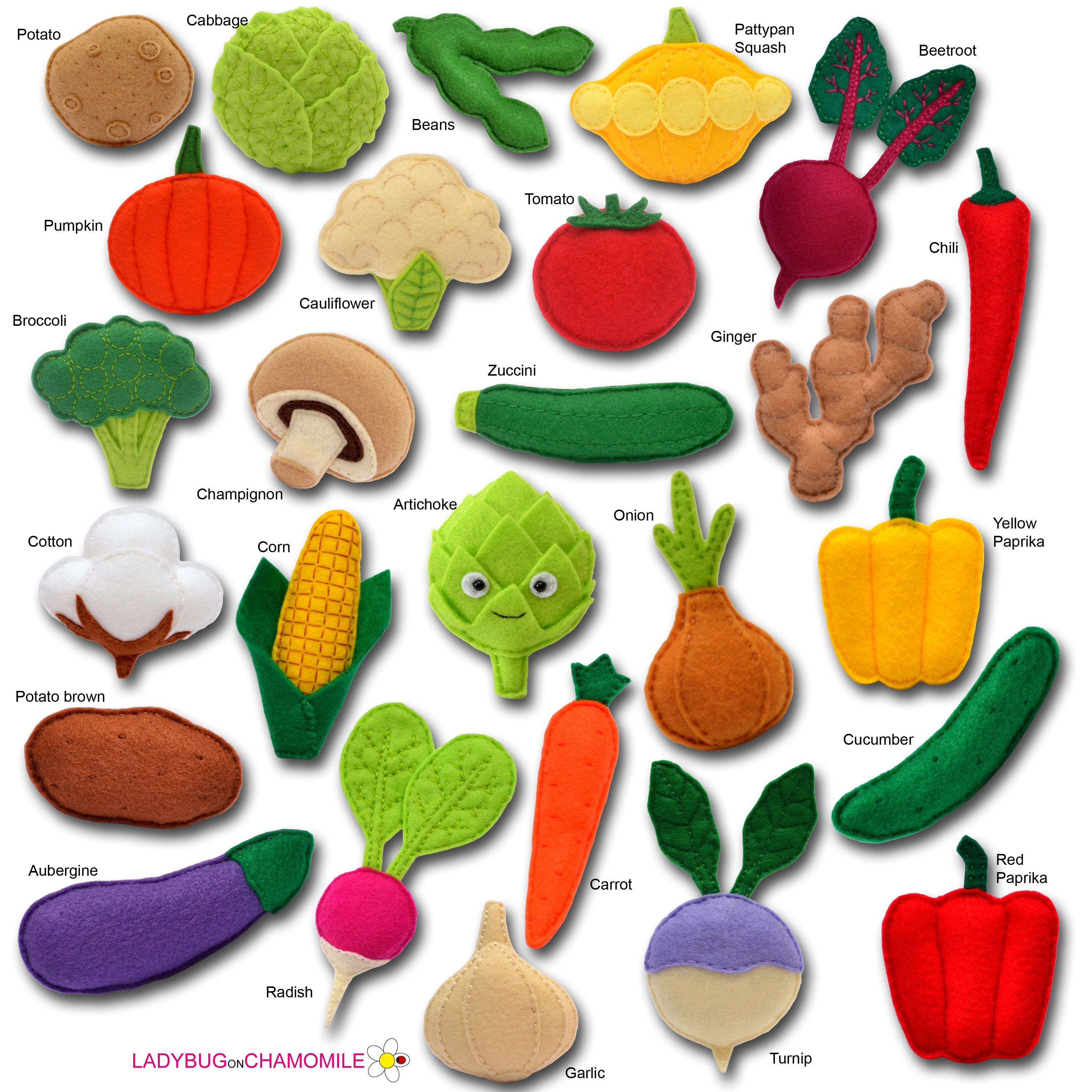 野菜のフェルト玩具、オーナメント、マグネット - Etsy 日本