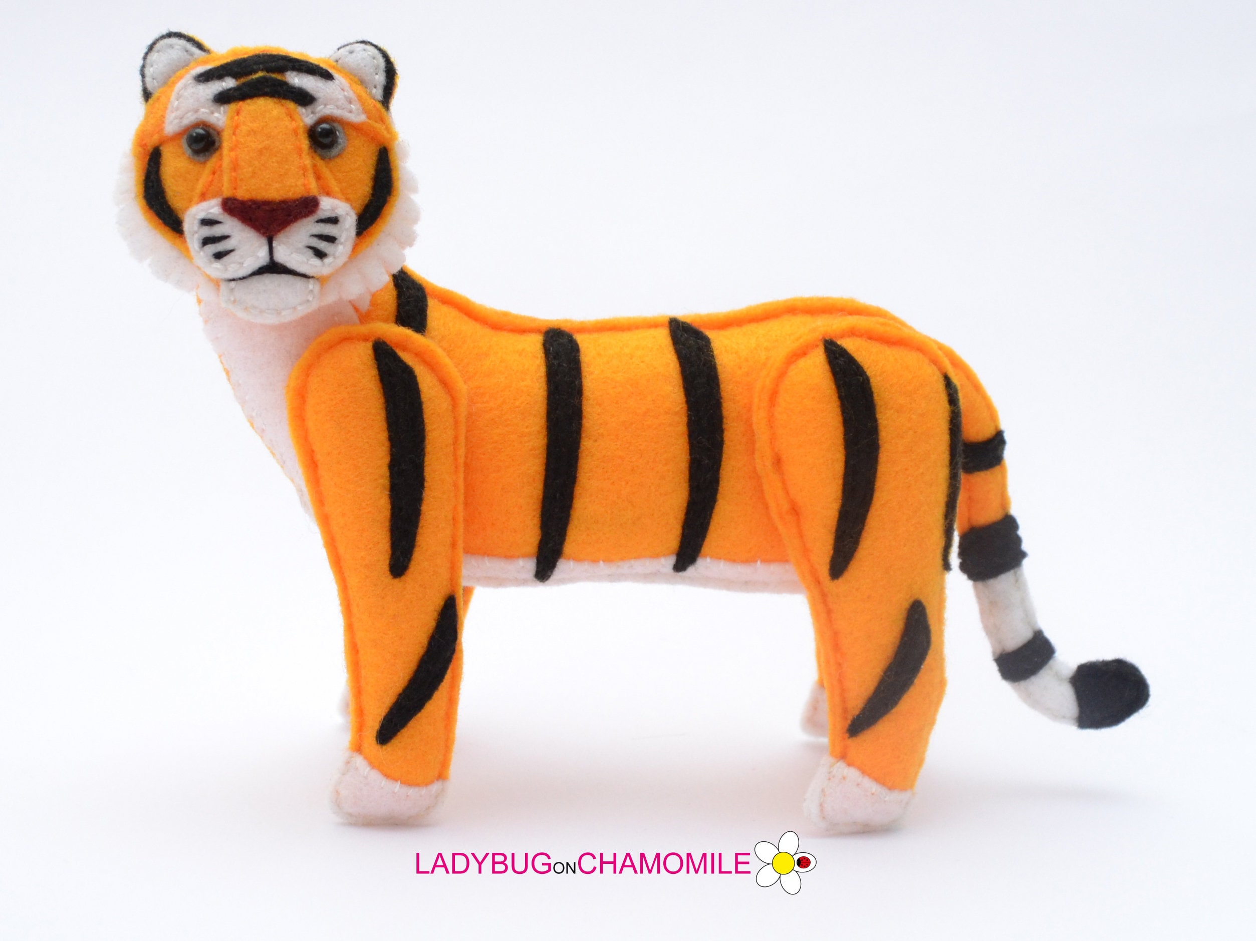 Tiger Felt Toy Ornament Magnet Keychain Brooch Etsy