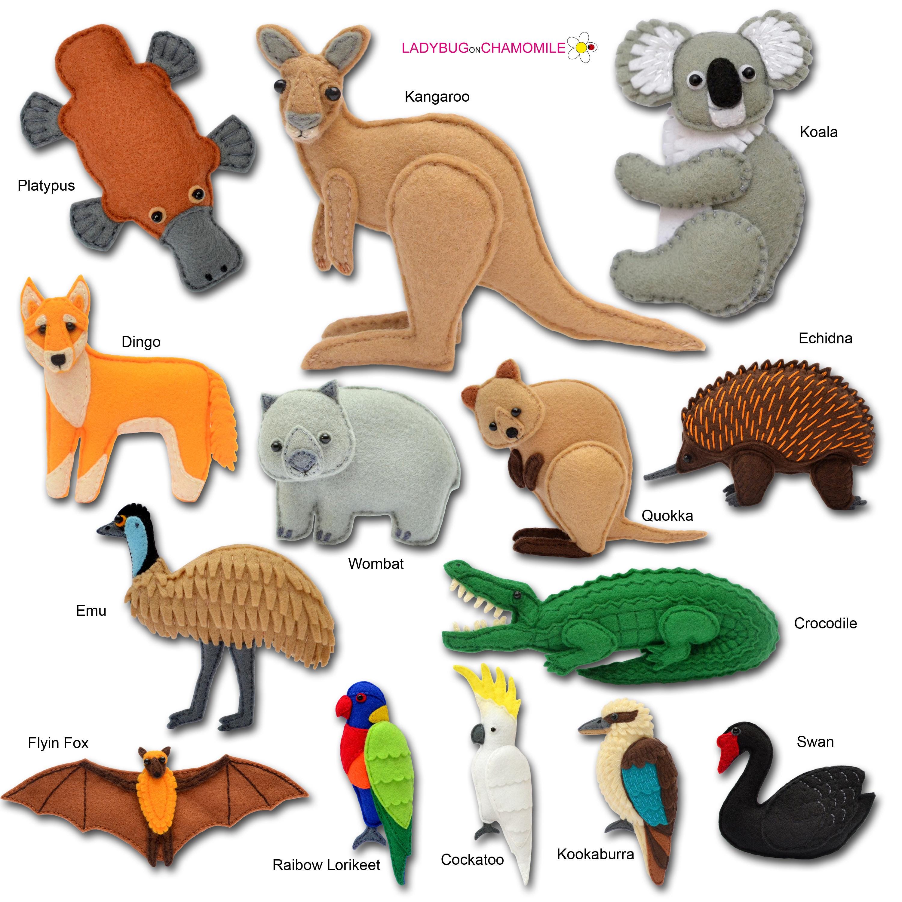 Felt Australian Animals | Wildlife Set | Nursery Decor | Nature