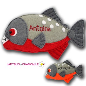 PIRANHA felt Toy, Ornament, Magnet
