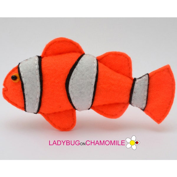 CLOWNFISH (Anemonefish) felt Toy, Ornament