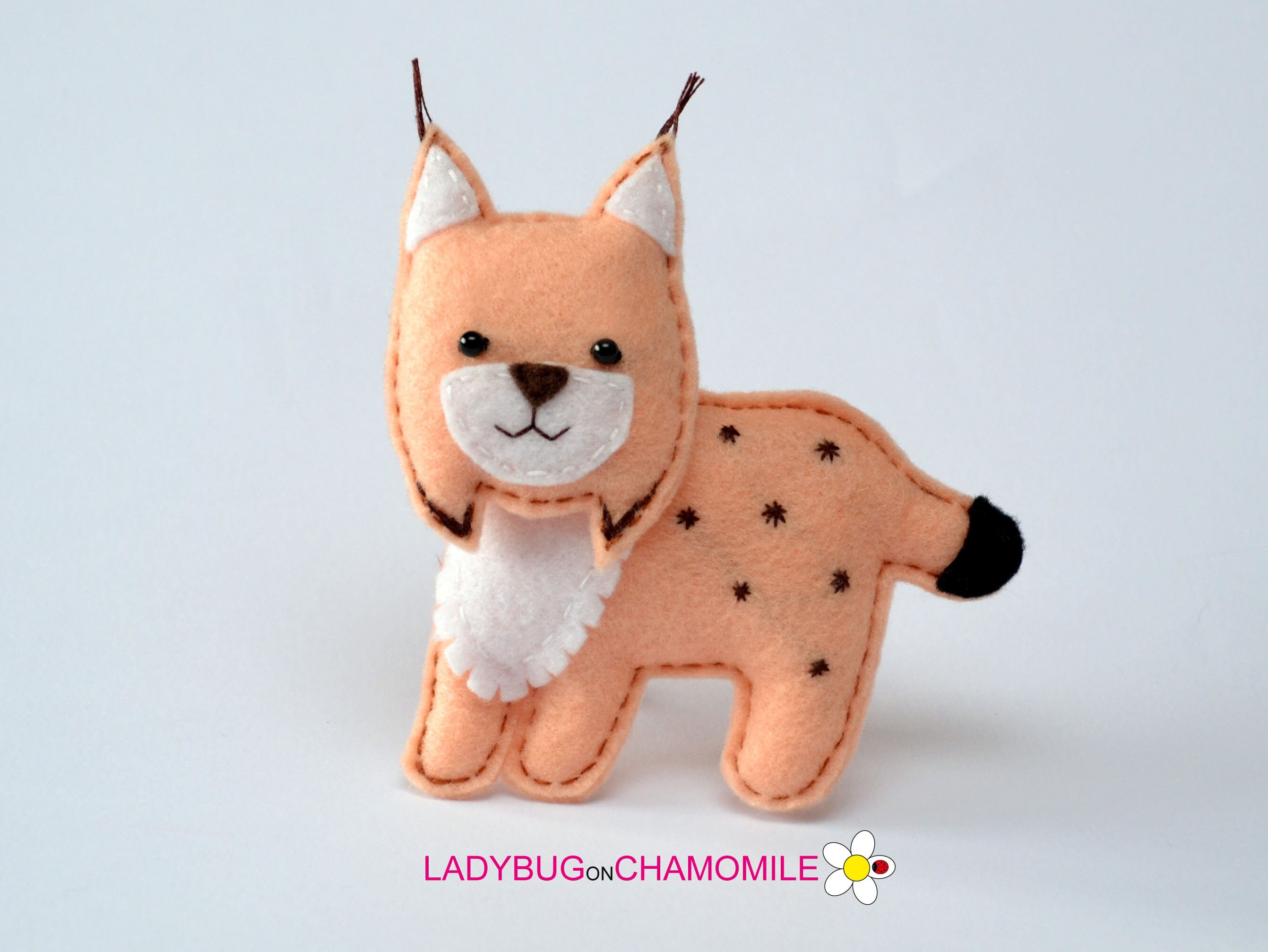Felt LYNX stuffed felt Lynx or ornament Lynx toy Etsy