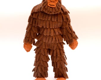 Filcowa Wielka Stopa | Ręcznie robiona figurka Sasquatcha | Dekoracja z Yeti Cryptid i kolekcjonerskie mityczne stworzenie