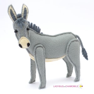 DONKEY Felt Toy, Ornament, Magnet, Keychain, Brooch