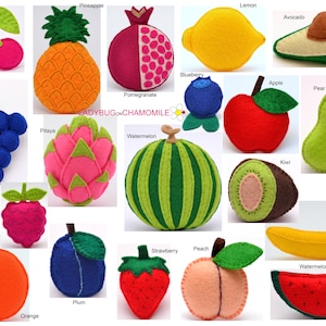 FRUITS and BERRIES Felt Toys, Ornaments, Magnets