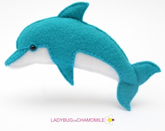 Felt Dolphin | Ocean Animal Ornament | Coastal Decor | Ocean Lover Gift