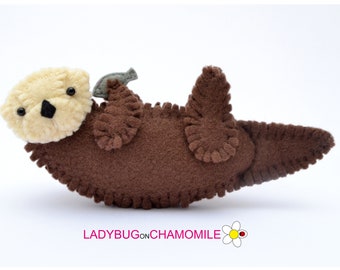 SEA OTTER felt Toy, Ornament