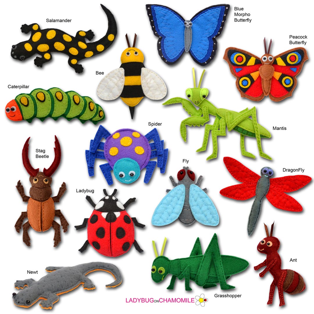 INSECTS and BEETLES Felt Toys, Ornaments,magnets - Etsy