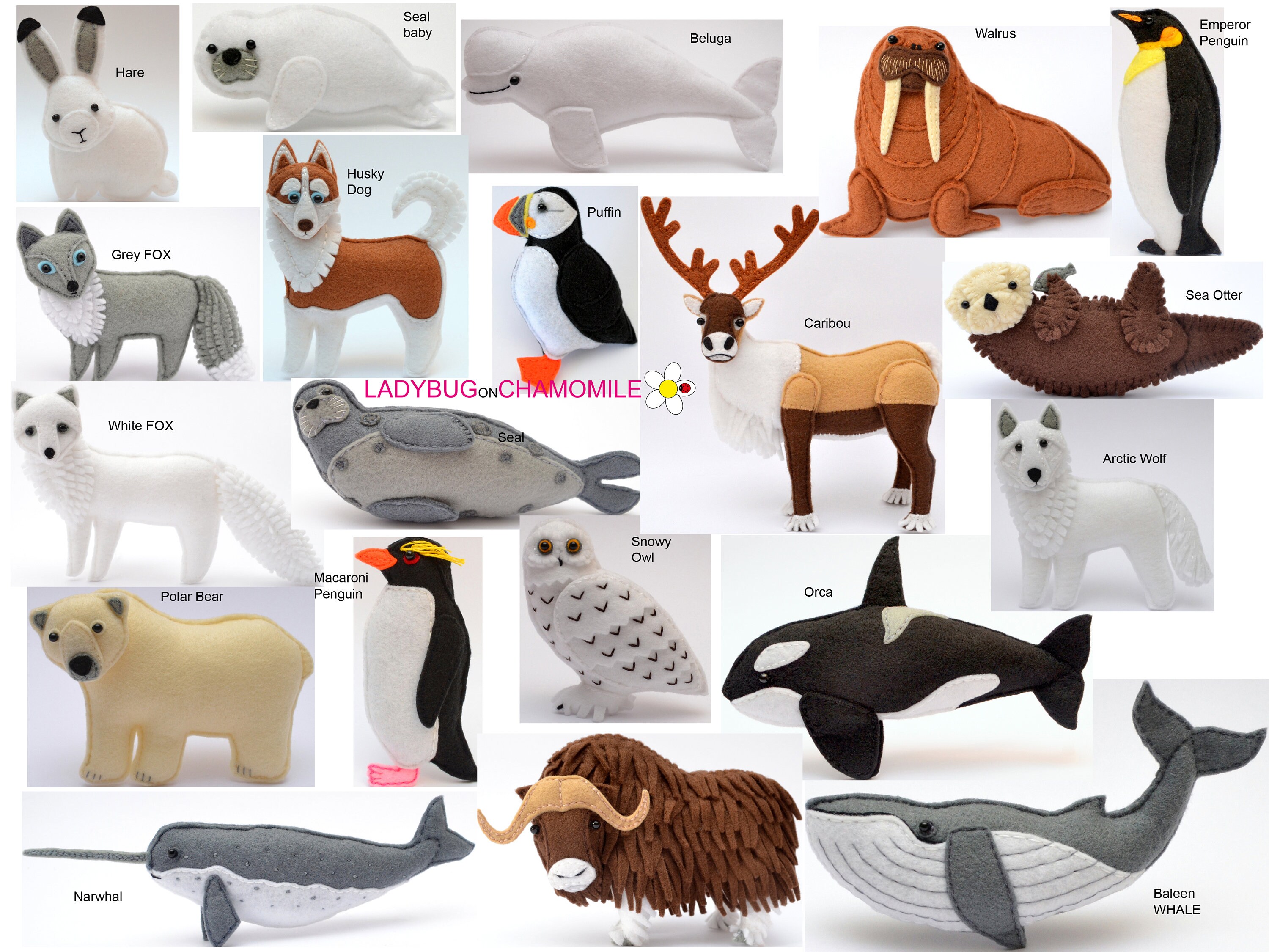 POLAR ANIMALS Felt Toys Ornaments Magnets Keychains - Etsy POLAR ANIMALS Felt Toys Ornaments Magnets Keychains - Etsy