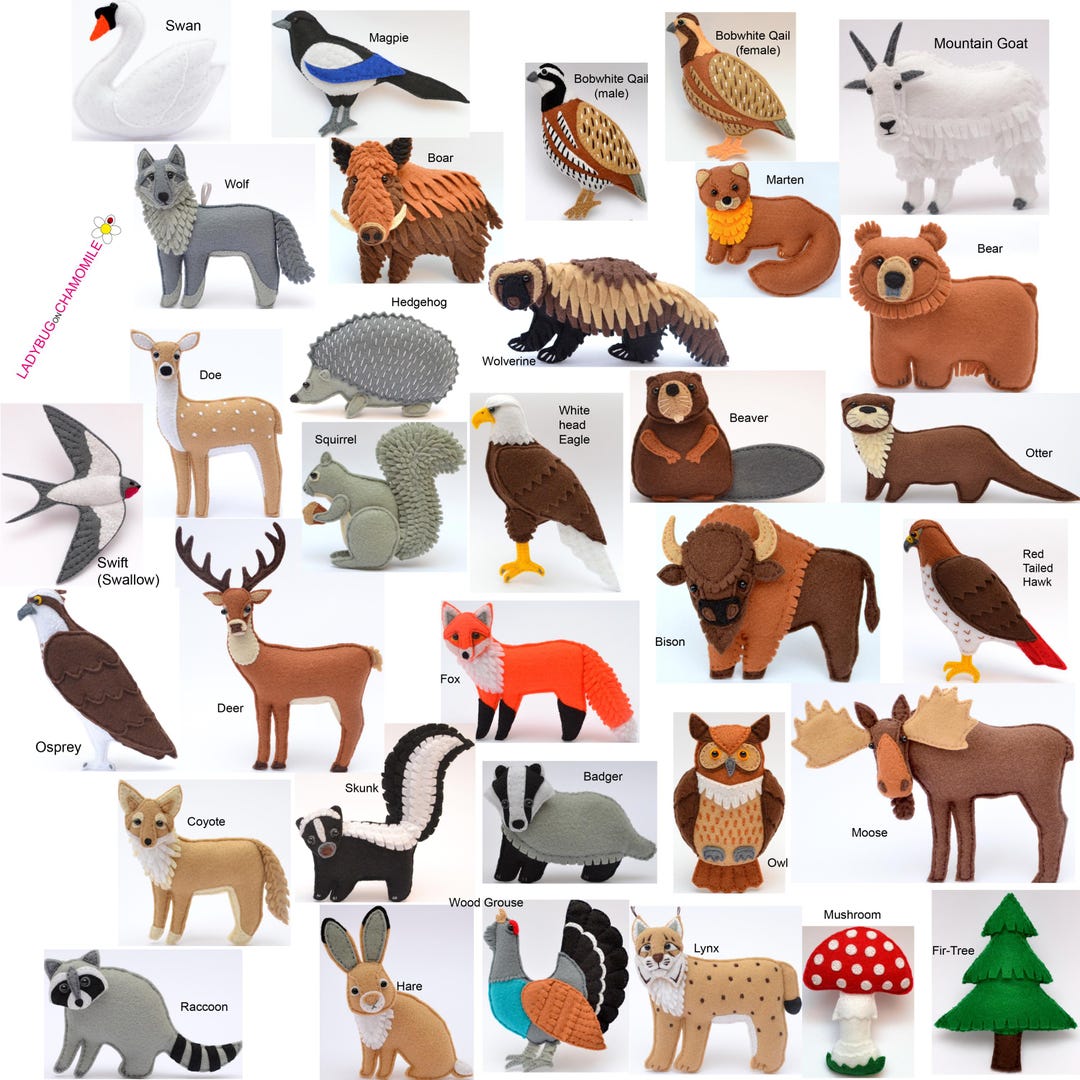 Skylety 15 Pieces Animal Ornaments, Woodland Faux Fur Animal Hanging Ornament Bulk Plush Simulation Fall Christmas Tree Decoration For Home Backpack Party Holiday