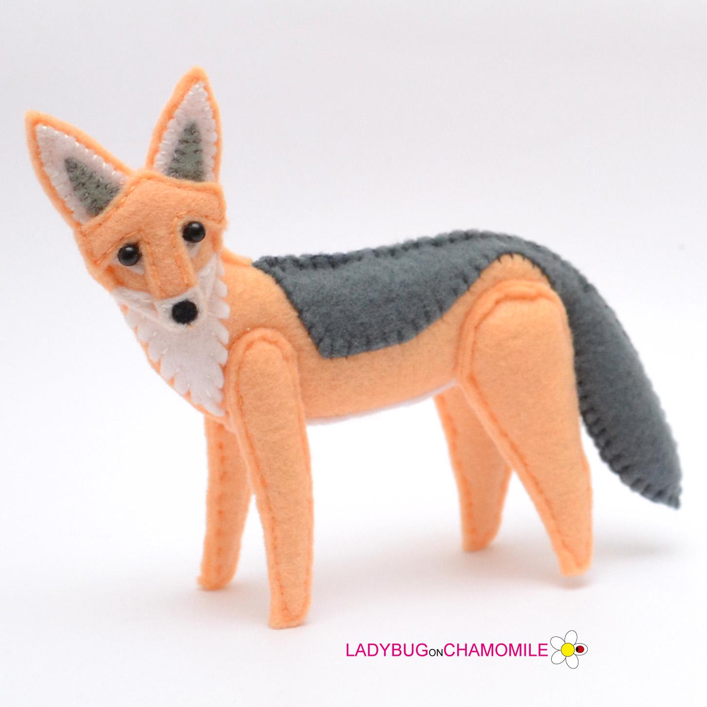 JACKAL felt Toy, Ornament, Magnet