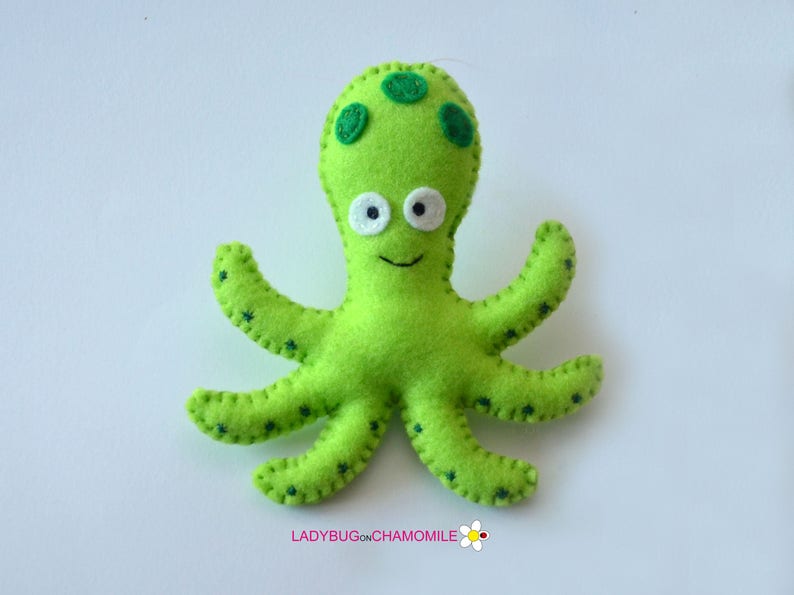 Felt OCTOPUS Octopus gift,Nursery decor home decor cute Octopus,Octopus toy Sea creature stuffed felt Octopus magnet or ornament