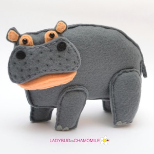 HIPPO felt Toy, Ornament, Magnet