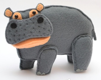 HIPPO felt Toy, Ornament, Magnet