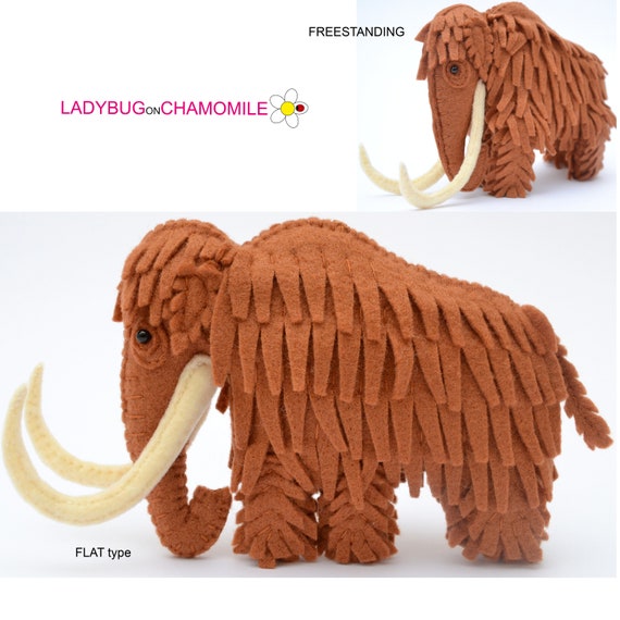 フェルト製マンモス｜手作りマンモスフィギュア｜氷河期動物