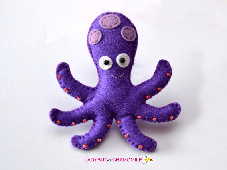 Felt OCTOPUS Octopus gift,Nursery decor home decor cute Octopus,Octopus toy Sea creature stuffed felt Octopus magnet or ornament