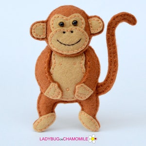 MONKEY felt Toy, Ornament, Magnet