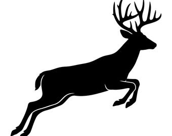 Hoppande hjort Svg, Stor hjort Svg, Hjortbock Svg, Hjortjakt Svg, Vitsvanshjort Hoppande Svg, Hoppande hjort Clipart, Direktnedladdning
