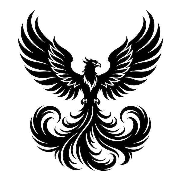 Wedding Card Design Ideas Cd R File Phoenix Bird Svg, - Etsy