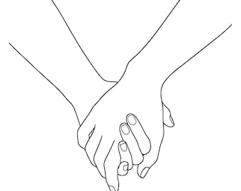 Holding Hands Svg, Couple Hands Svg, Couple Valentines Day Svg, Line Hands Svg, Holding Hands Clipart Instant Download