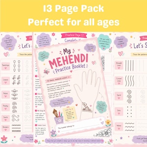 Mehendi Practice Booklet | Henna Design Training Sheets, Beginner to Advanced Patterns (PDF)
