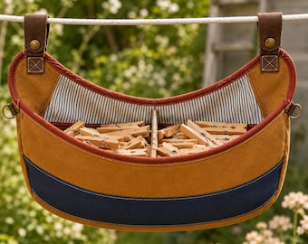Peg Bag Sewing Pattern PDF, Convertible Clothespin Caddy, Hanging or Waist-Worn, 2 Sizes
