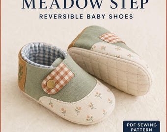Reversible Baby Shoes Sewing Pattern PDF, Soft Sole Toddler Slippers, Newborn to 4T