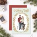 Custom Illustrated Family Portrait Christmas Card - Personalized Family Drawing - Wreath- Printable DIY - Digital File Only 5x7 