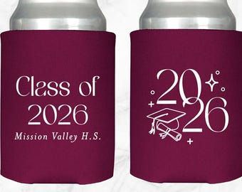 Custom Graduation Can Coolers: Class of 2026 Foam Drink Holders