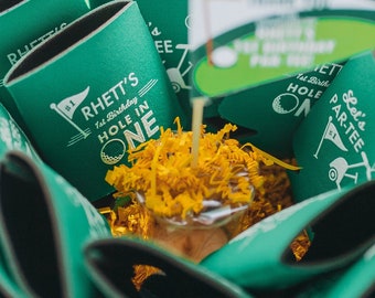 Golf 1st Birthday Can Coolers: Hole in One Party Favors