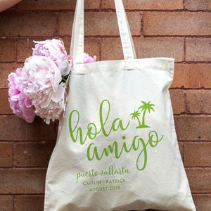 Hola Amigo Wedding Tote Bag: Personalized Destination Favor