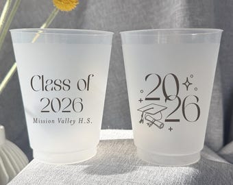 Congratulations Class of 2026: Custom Shatterproof Frosted Cups for Graduation Party