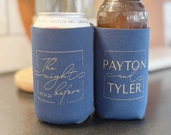 The Night Before wedding rehearsal favors, rehearsal dinner gift, can beer sleeves for wedding rehearsal, rehearsal guest favors K260