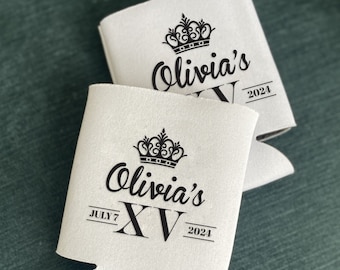 Custom Quinceañera Can Coolers: Personalized Party Favors