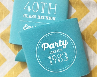 Custom Class Reunion Can Coolers: Funny Party Favors