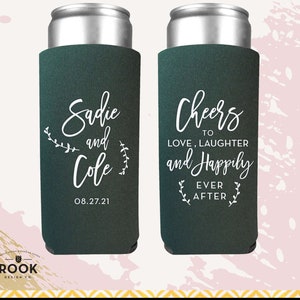 Personalized Wedding Slim Can Coolers: Cheers to Love, Laughter