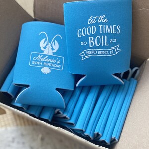 Crawfish Boil Party Can Coolers: Custom Insulated Can Sleeves