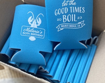 Crawfish Boil Party Can Coolers: Custom Insulated Can Sleeves