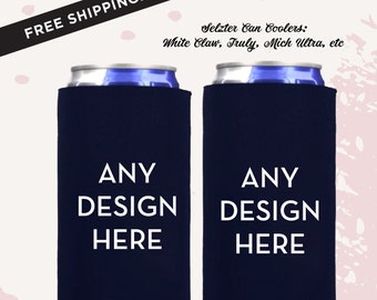 Custom Wedding Slim Can Coolers: Seltzer Drink Holder Favors