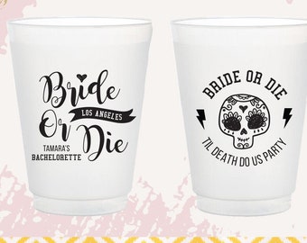 Bride or Die plastic cups, party stadium cups, Til Death Do Us party wedding cups, bachelorette favor, plastic party cups, engagement cups