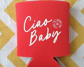 Ciao Baby Shower Can Coolers: Italian Theme Party Favors